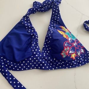 Athleta blue Retro adjustable bikini top small